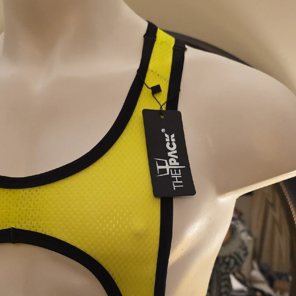 Men's Neon Yellow Cutout Athletic Bodysuit - Unbranded - Picture 6 of 9